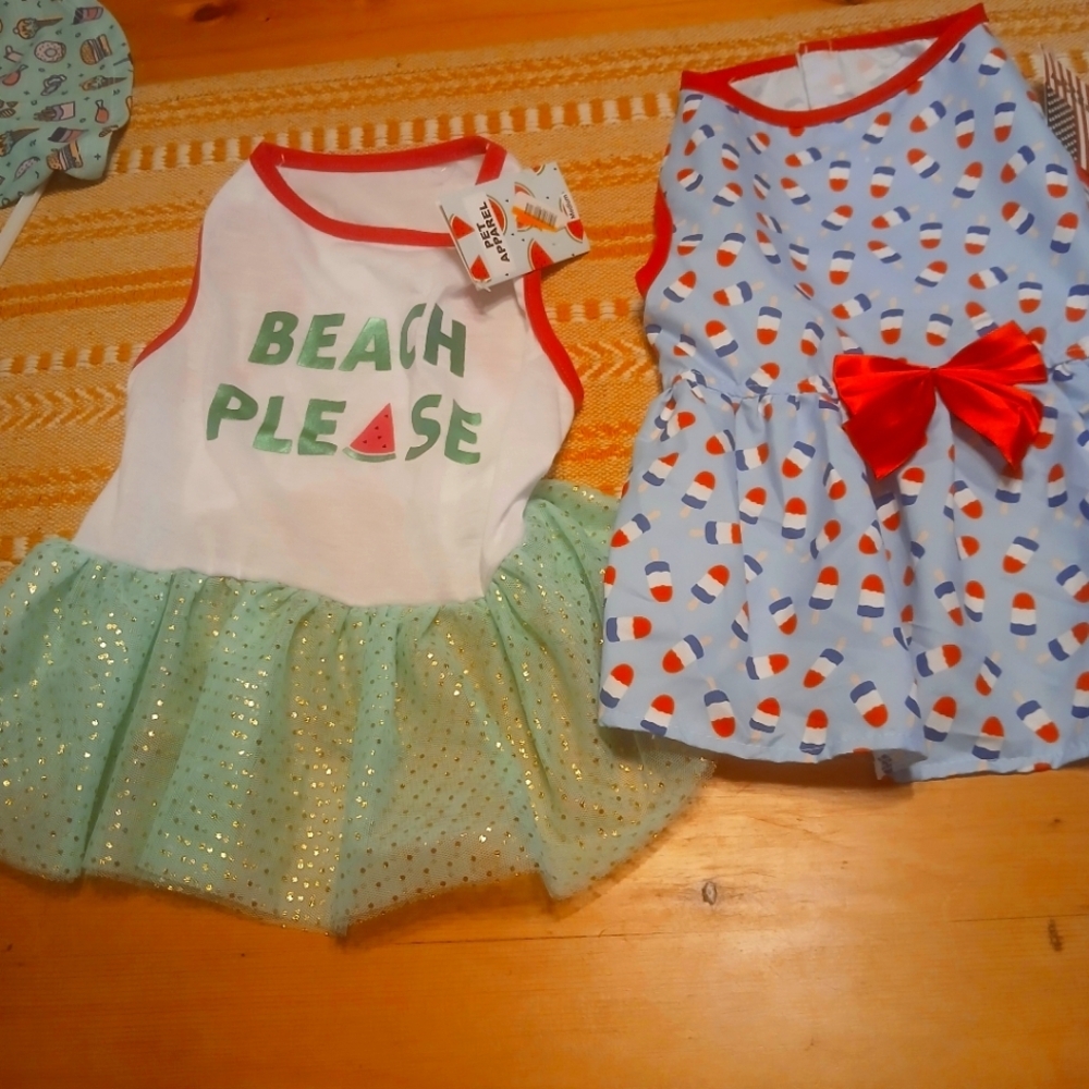 Two Dog Dresses, PET APPAREL/DOG APPAREL.  NWT
